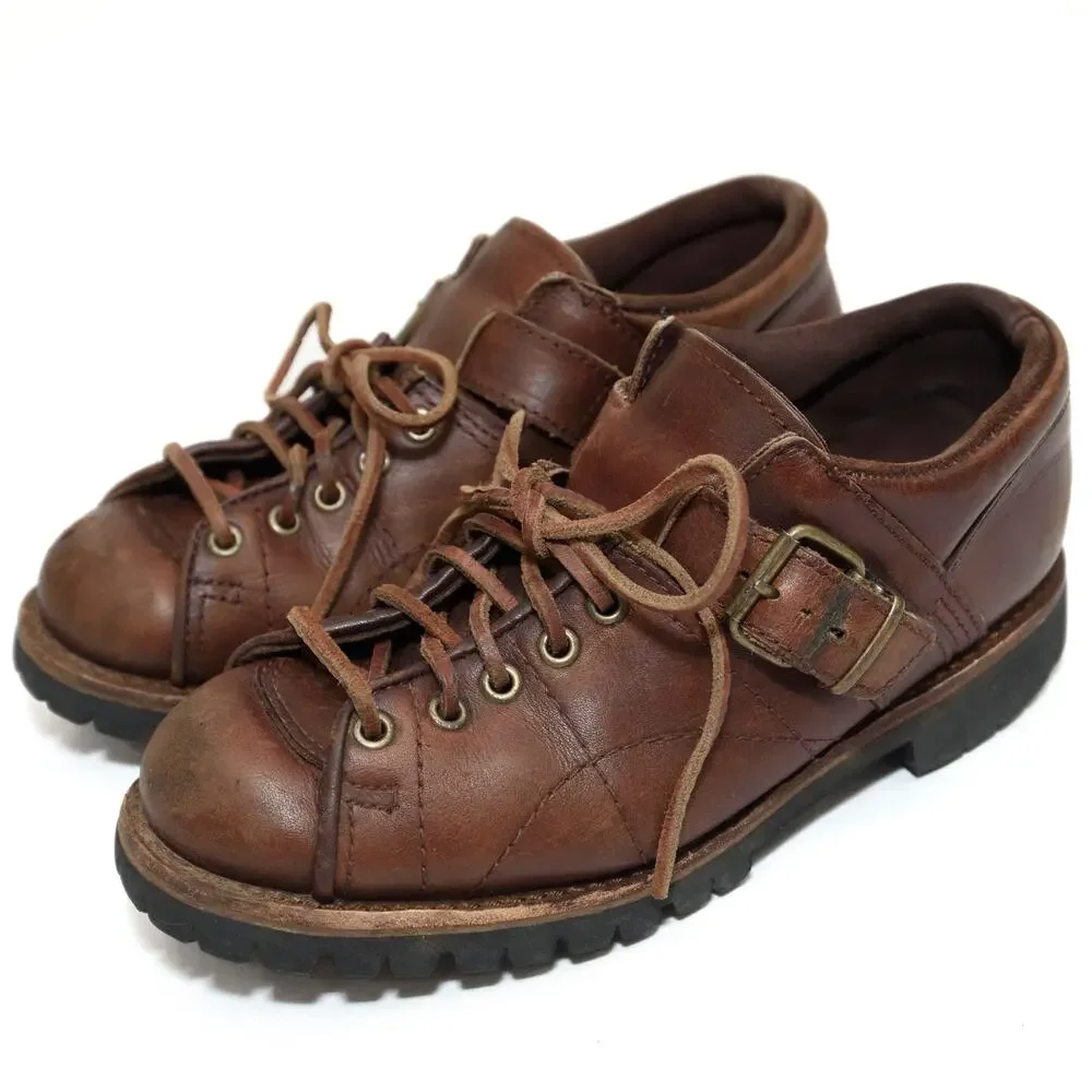 Vintage Polo Sport Ralph Lauren Brown Leather Buckle Utility Shoes Size 8.5